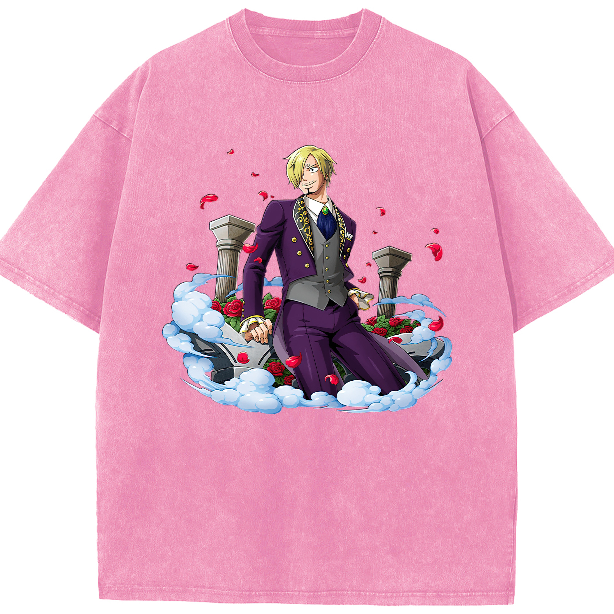 ワンピース サンジ ONE PIECE Sanji 綿100% ヴィンテージ風 半袖Tシャツ（フロントプリント）
